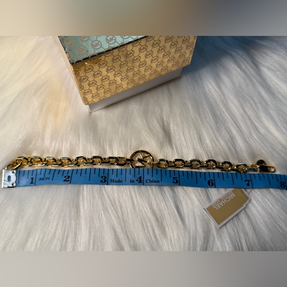 NEW‼️ Michael Kors MK Logo Gold Chain Bracelet NWT